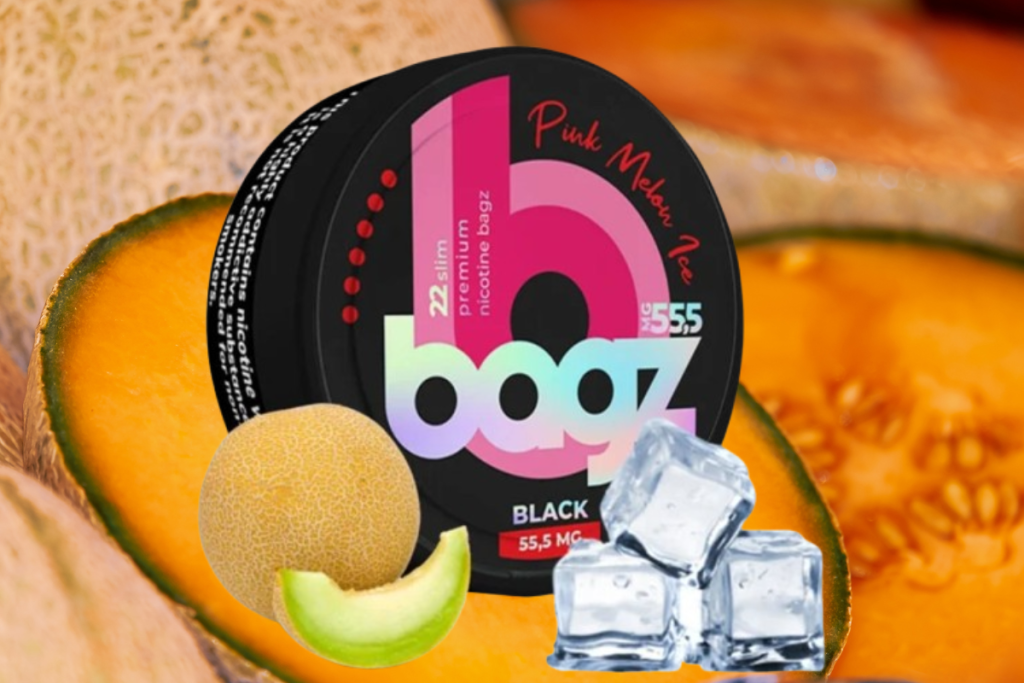 Experience the Refreshing Fusion of Flavors with Bagz Pink Melon Ice Black Nicotine Pouches!